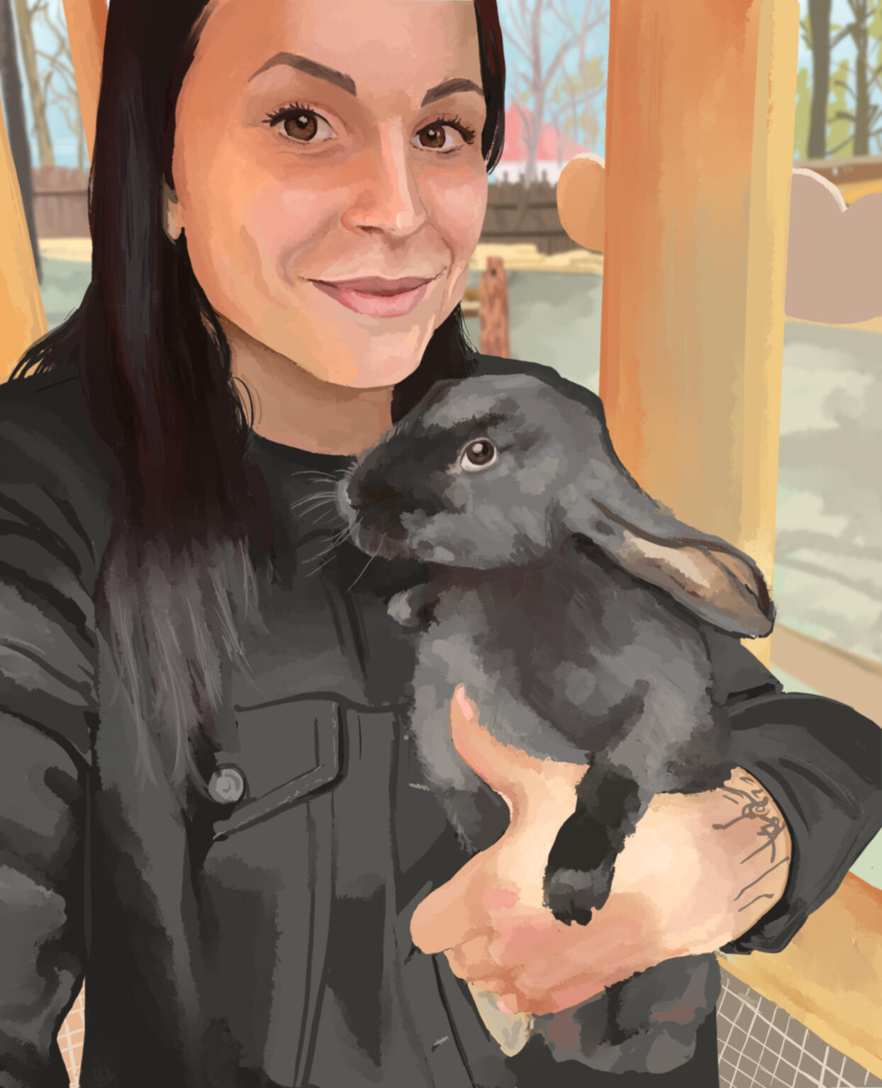 Portrait with a bunny